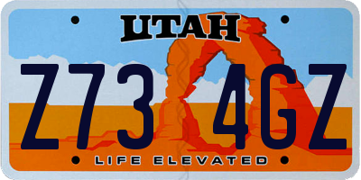 UT license plate Z734GZ