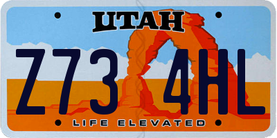 UT license plate Z734HL