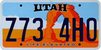 UT license plate Z734HO