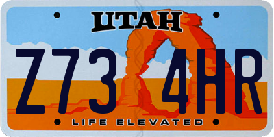 UT license plate Z734HR