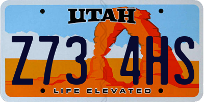 UT license plate Z734HS