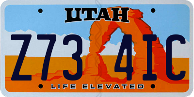 UT license plate Z734IC