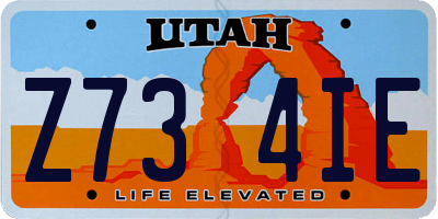 UT license plate Z734IE