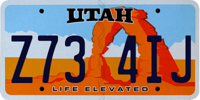 UT license plate Z734IJ