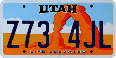 UT license plate Z734JL