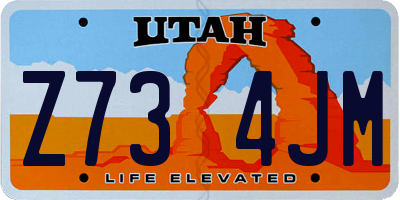 UT license plate Z734JM