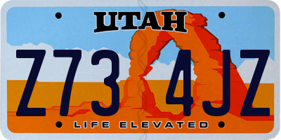 UT license plate Z734JZ