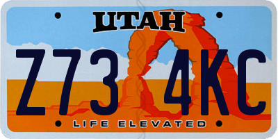 UT license plate Z734KC