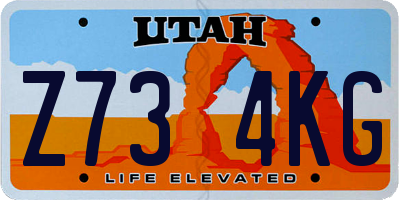 UT license plate Z734KG