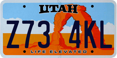 UT license plate Z734KL