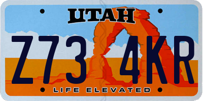 UT license plate Z734KR
