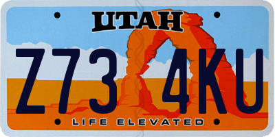 UT license plate Z734KU