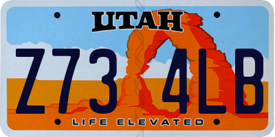 UT license plate Z734LB