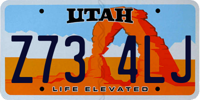 UT license plate Z734LJ