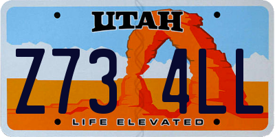 UT license plate Z734LL