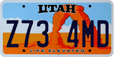 UT license plate Z734MD