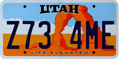 UT license plate Z734ME