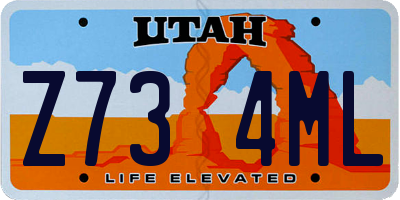 UT license plate Z734ML