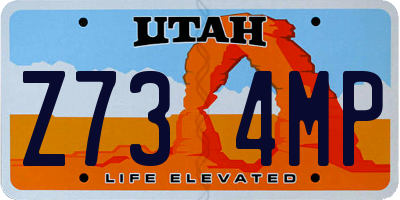 UT license plate Z734MP
