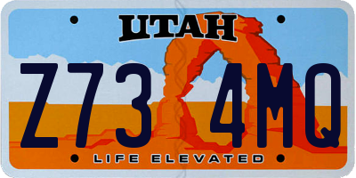 UT license plate Z734MQ