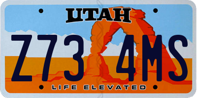 UT license plate Z734MS