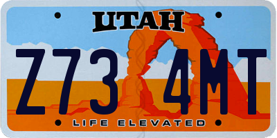 UT license plate Z734MT