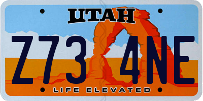 UT license plate Z734NE