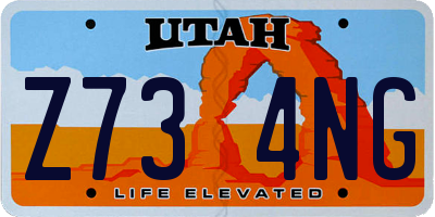 UT license plate Z734NG