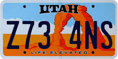 UT license plate Z734NS