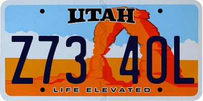 UT license plate Z734OL