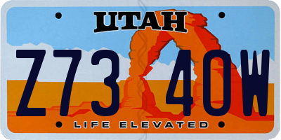UT license plate Z734OW