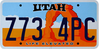 UT license plate Z734PC