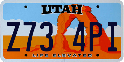 UT license plate Z734PI