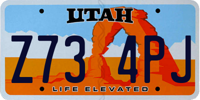 UT license plate Z734PJ