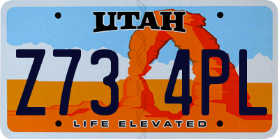UT license plate Z734PL