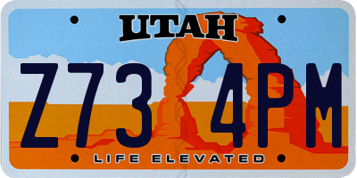 UT license plate Z734PM