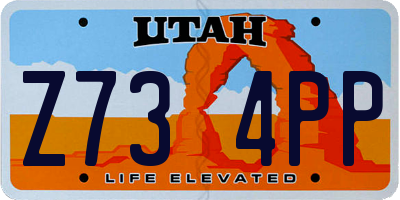 UT license plate Z734PP