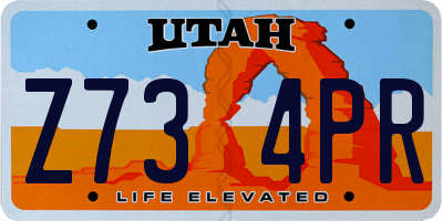 UT license plate Z734PR