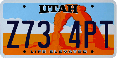 UT license plate Z734PT