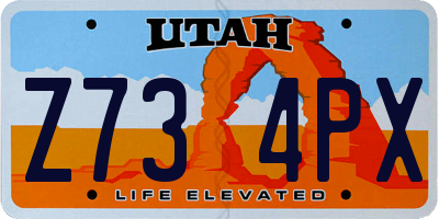 UT license plate Z734PX