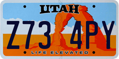 UT license plate Z734PY