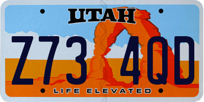 UT license plate Z734QD
