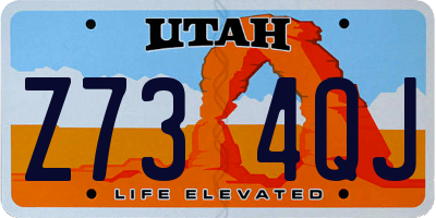UT license plate Z734QJ