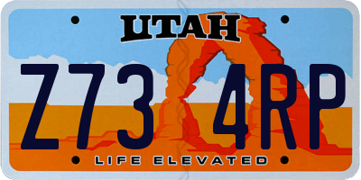 UT license plate Z734RP