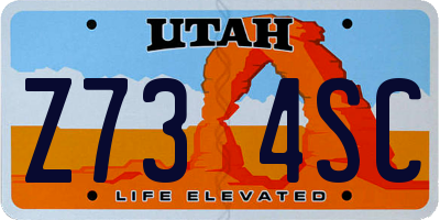 UT license plate Z734SC