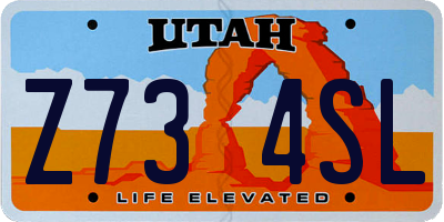 UT license plate Z734SL