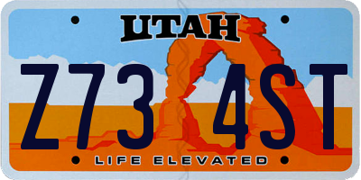 UT license plate Z734ST