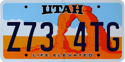 UT license plate Z734TG