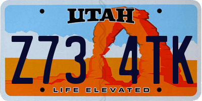 UT license plate Z734TK
