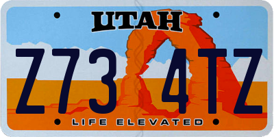 UT license plate Z734TZ
